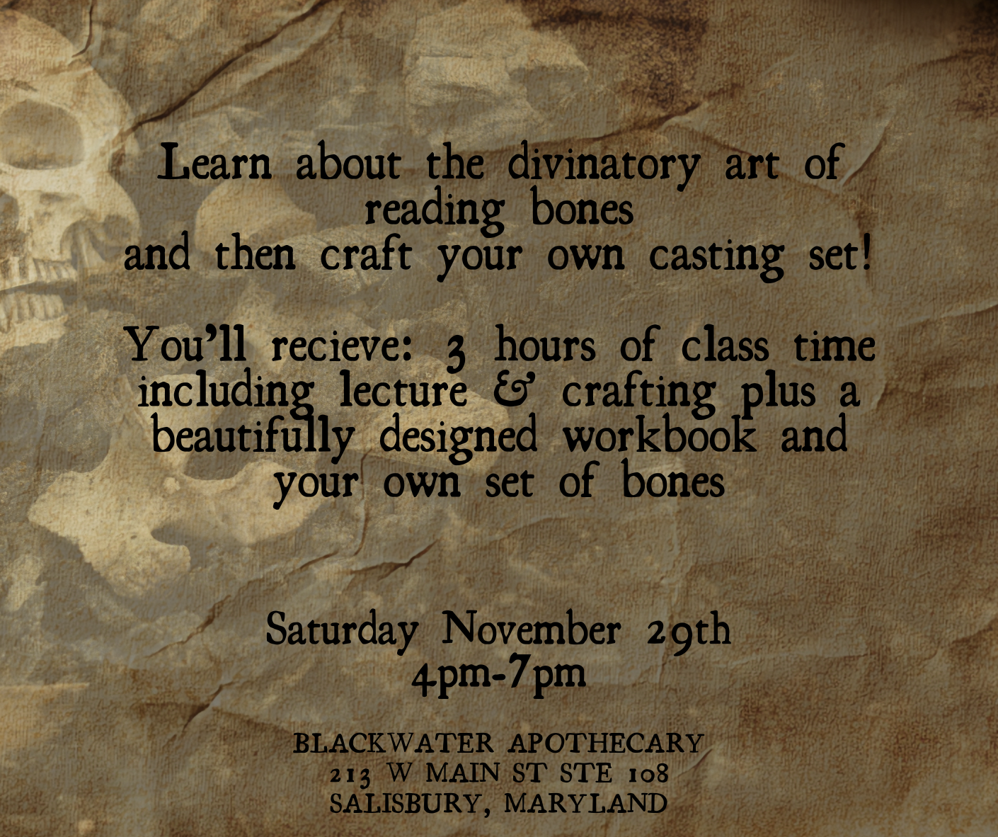 Osteomancy Workshop with Nicole Blackwater