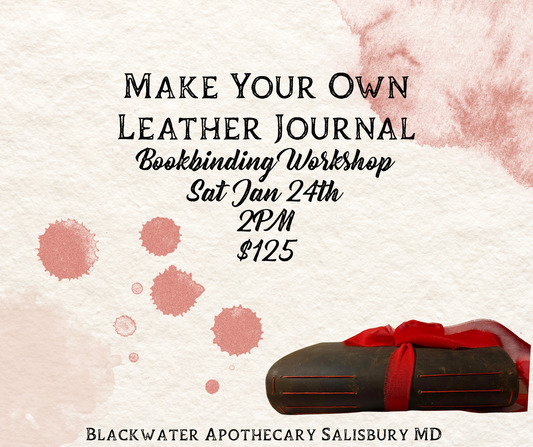 SOLD OUT Make Your Own Leather Journal - Book Binding Workshop - Sat Jan 24th 2pm