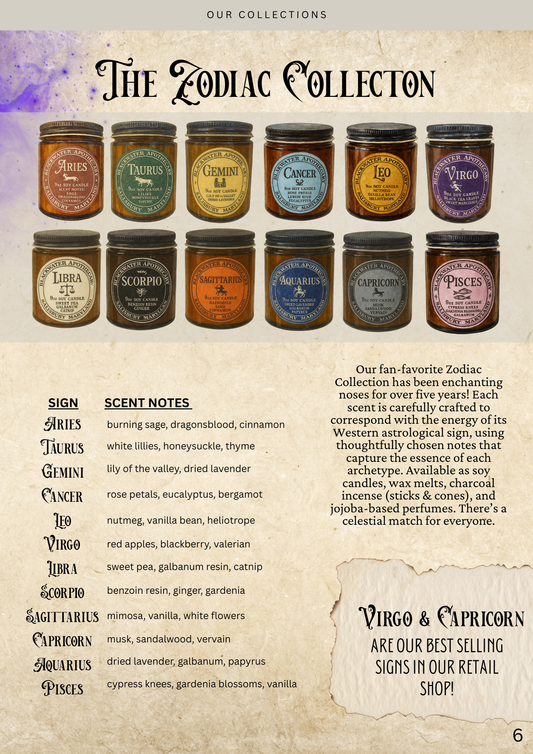 Wholesale - Zodiac Candles - 9oz Amber Glass