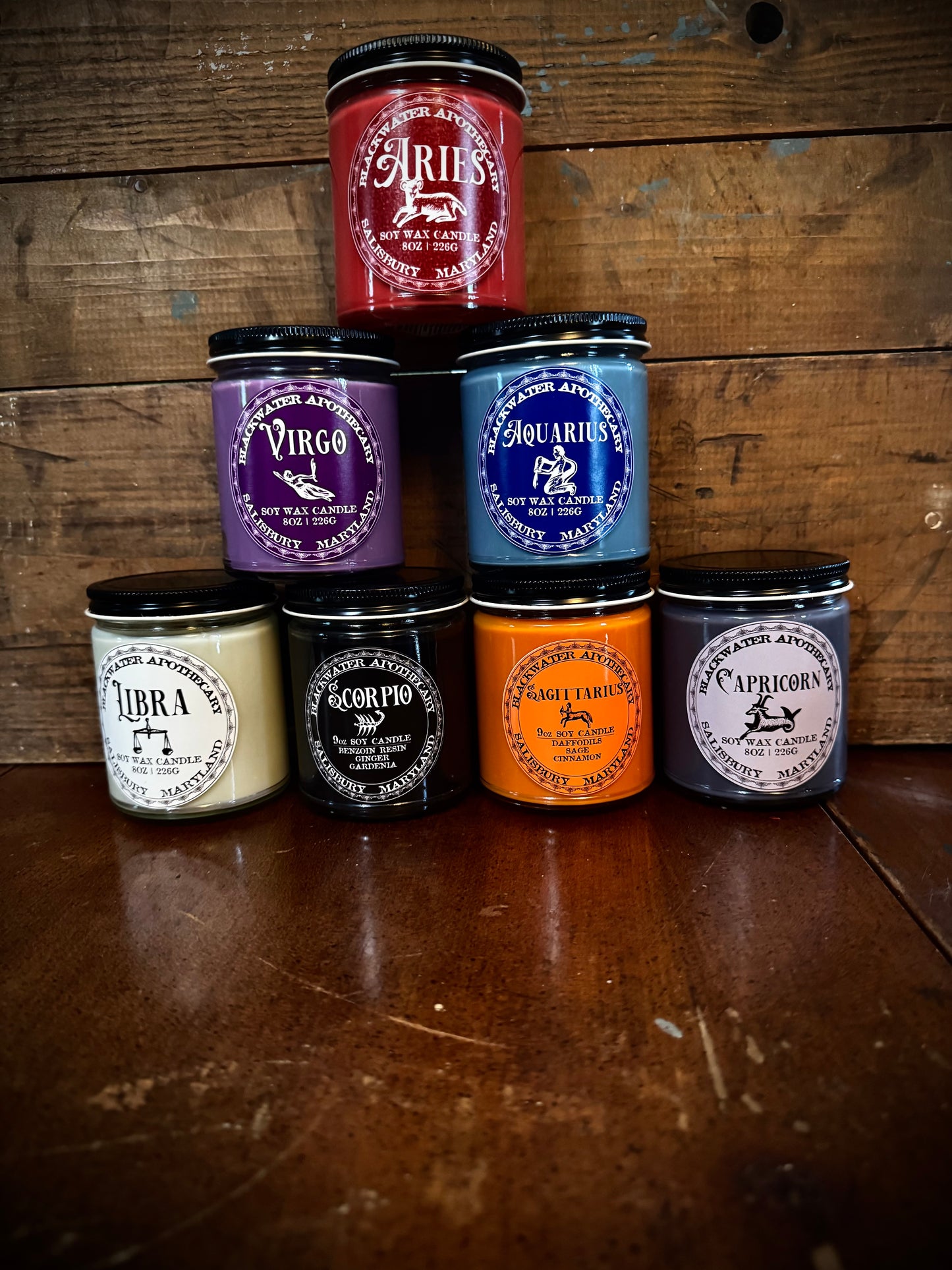Wholesale - Zodiac Candles - 9oz Amber Glass