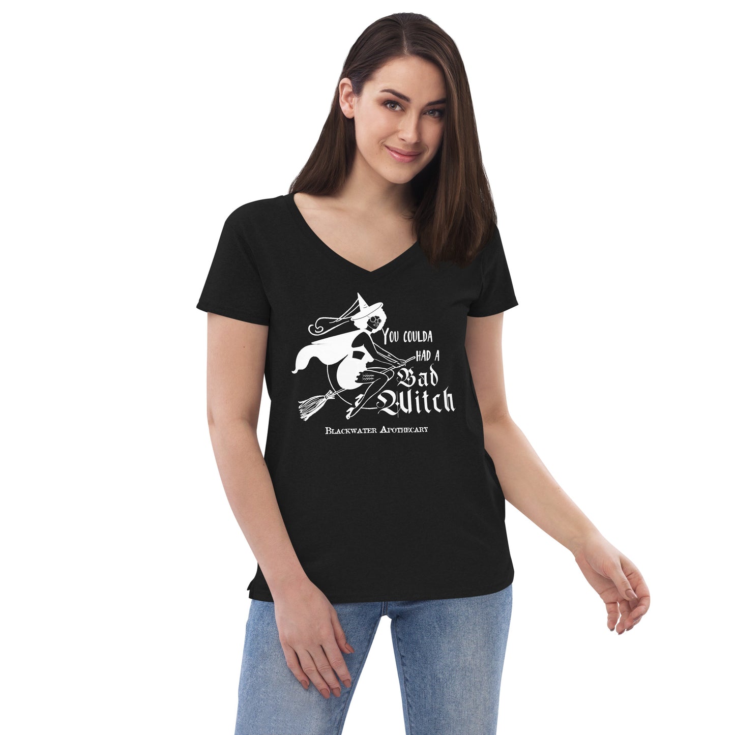 Coulda Had A Bad Witch II - Black & White Women’s recycled v-neck t-shirt
