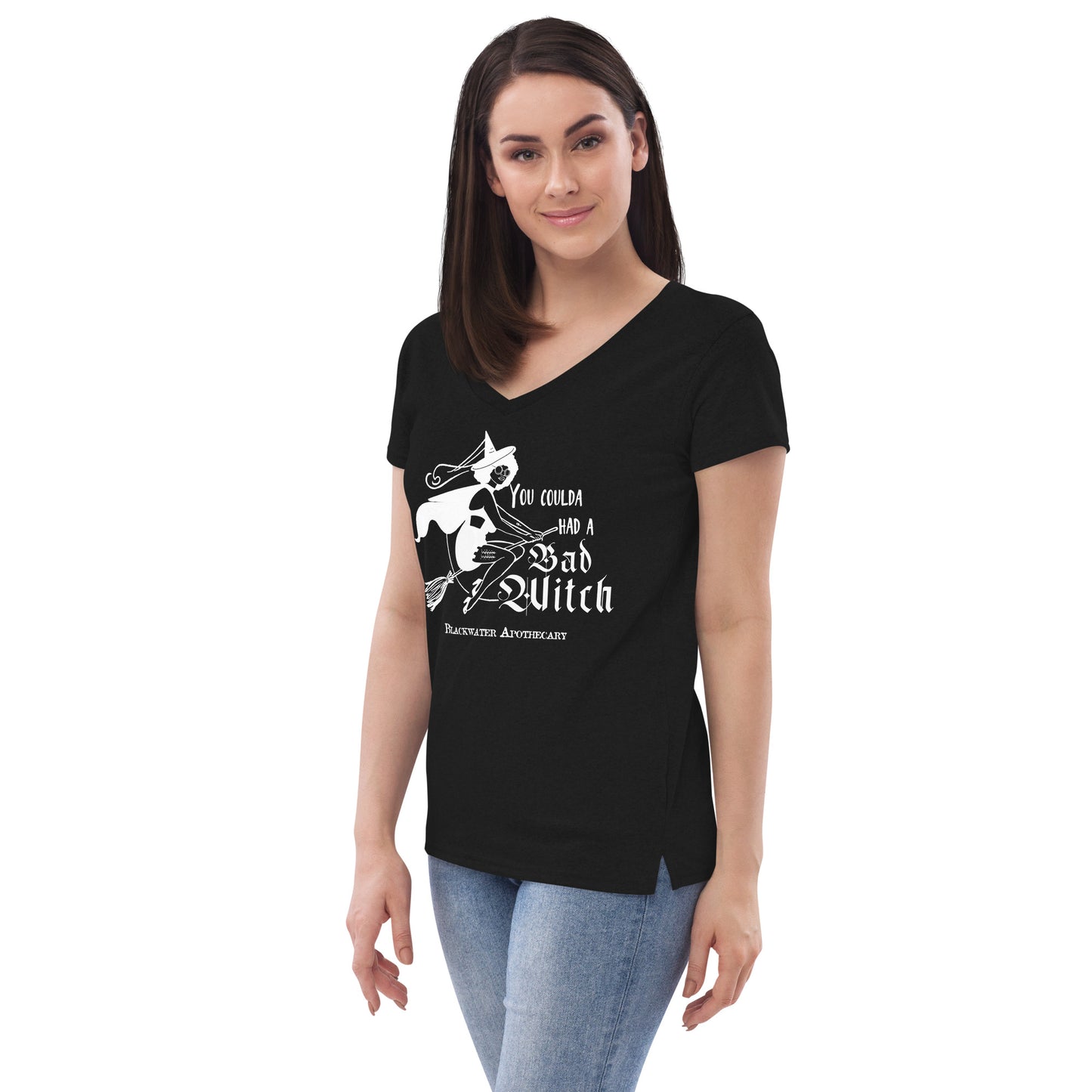 Coulda Had A Bad Witch II - Black & White Women’s recycled v-neck t-shirt