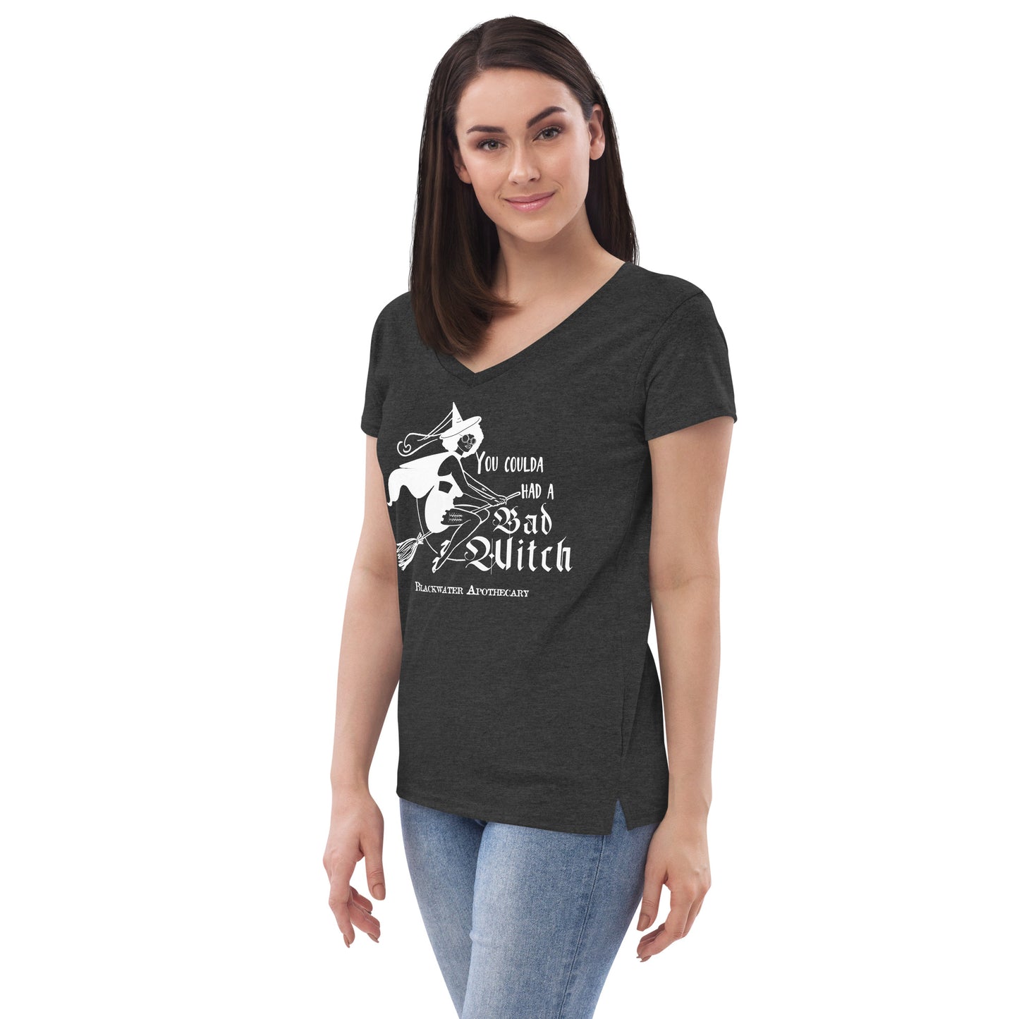 Coulda Had A Bad Witch II - Black & White Women’s recycled v-neck t-shirt
