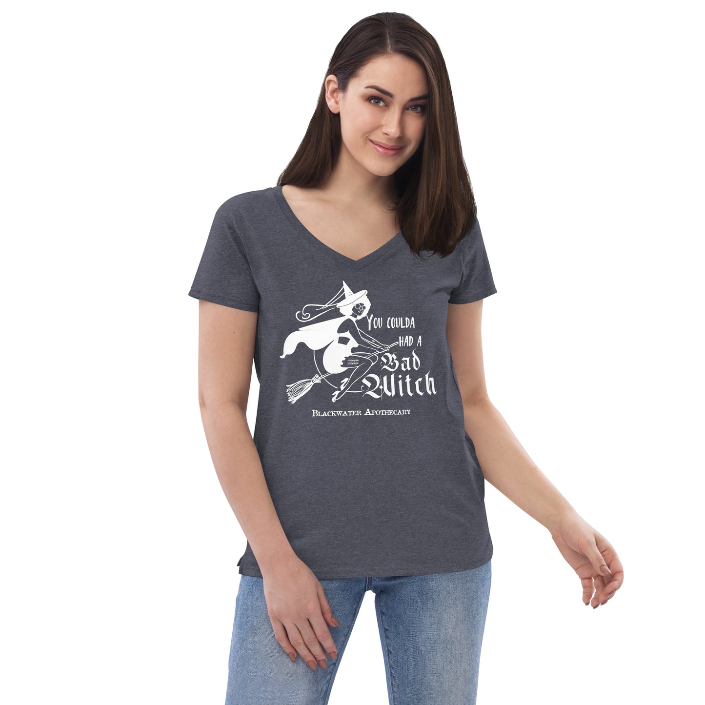 Coulda Had A Bad Witch II - Black & White Women’s recycled v-neck t-shirt