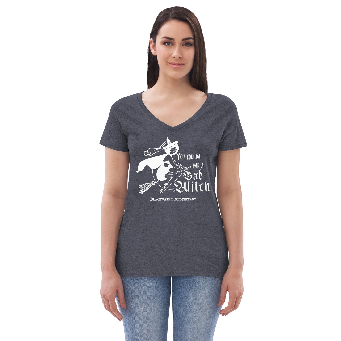 Coulda Had A Bad Witch II - Black & White Women’s recycled v-neck t-shirt