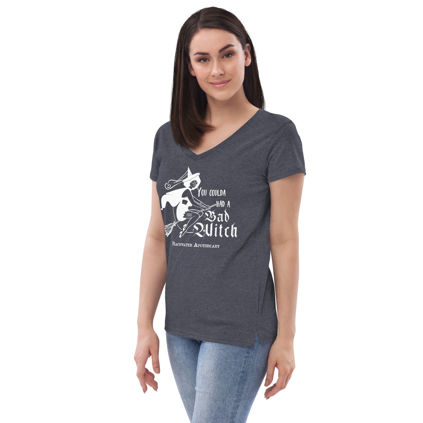 Coulda Had A Bad Witch II - Black & White Women’s recycled v-neck t-shirt