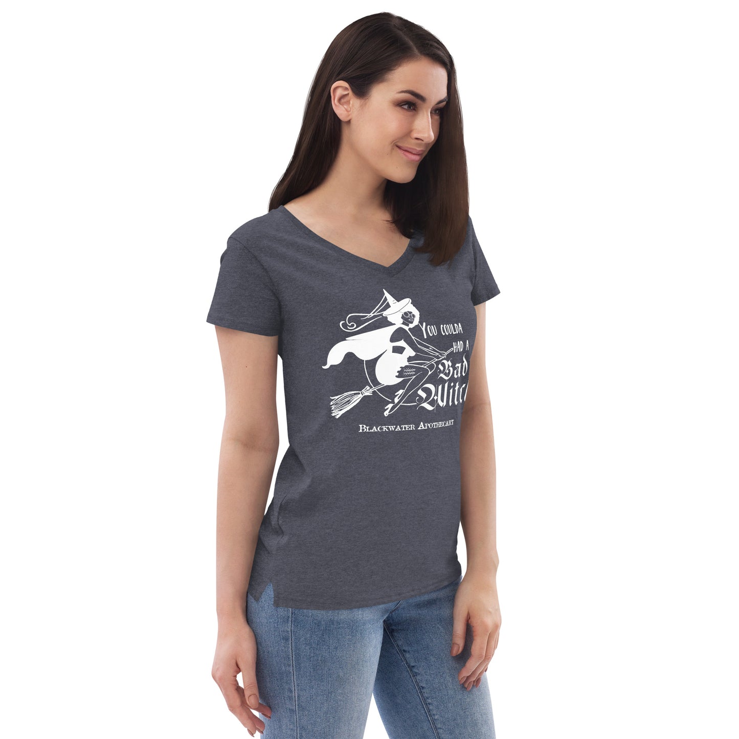 Coulda Had A Bad Witch II - Black & White Women’s recycled v-neck t-shirt