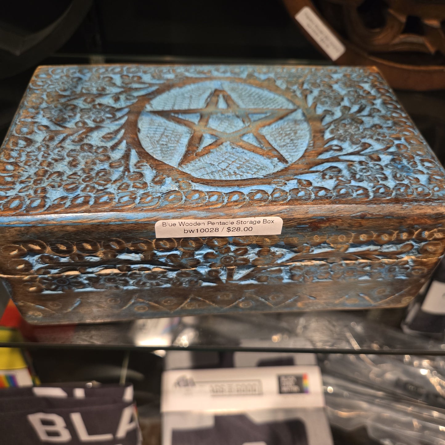 Blue Wooden Pentacle Storage Box