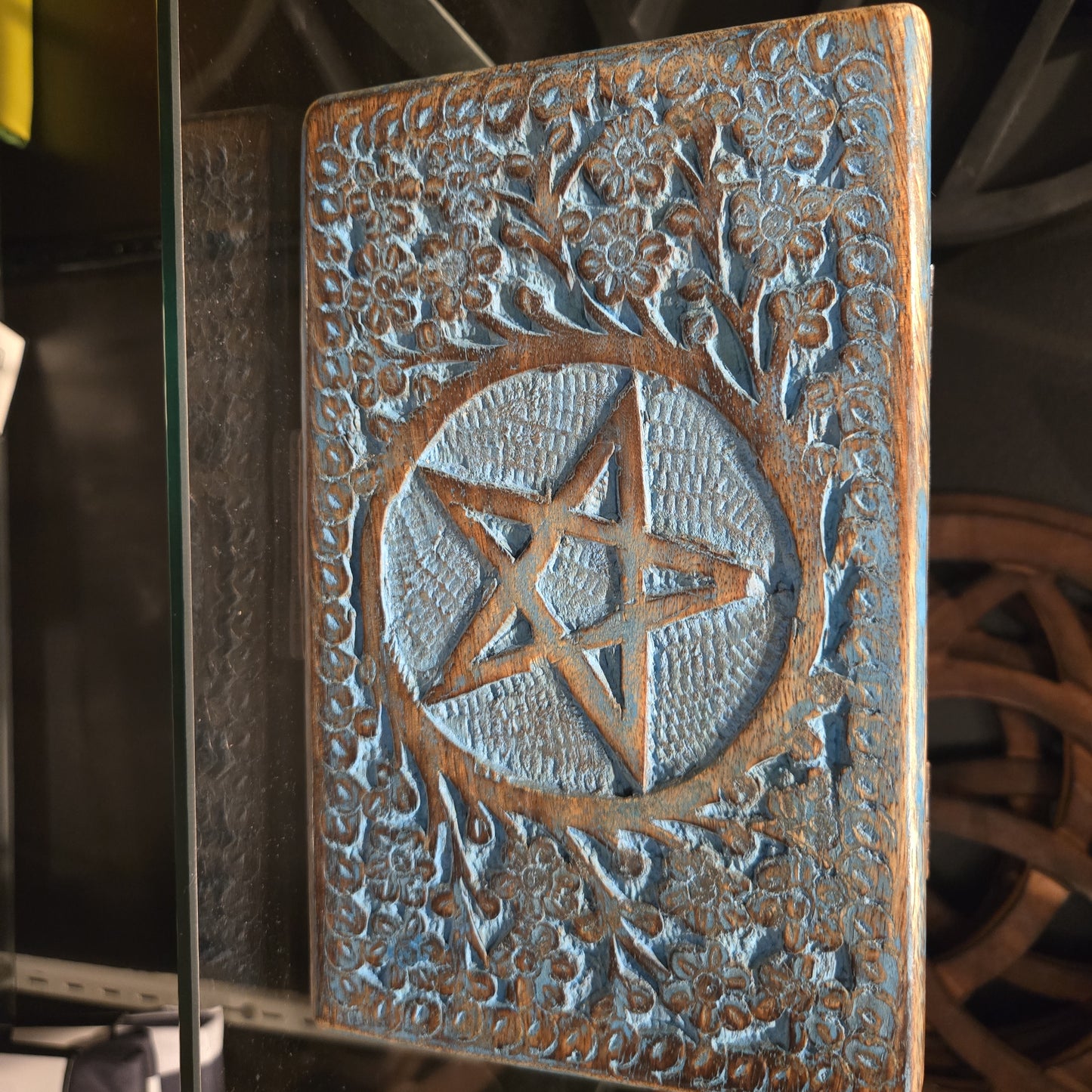 Blue Wooden Pentacle Storage Box