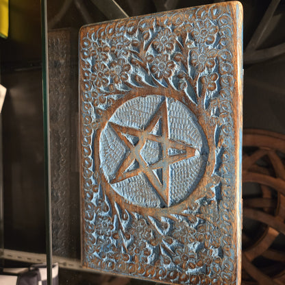 Blue Wooden Pentacle Storage Box