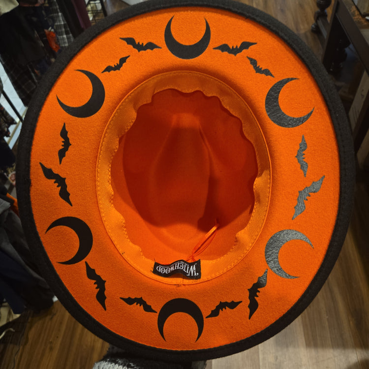 Witchwood Orange Bat Felt Hat
