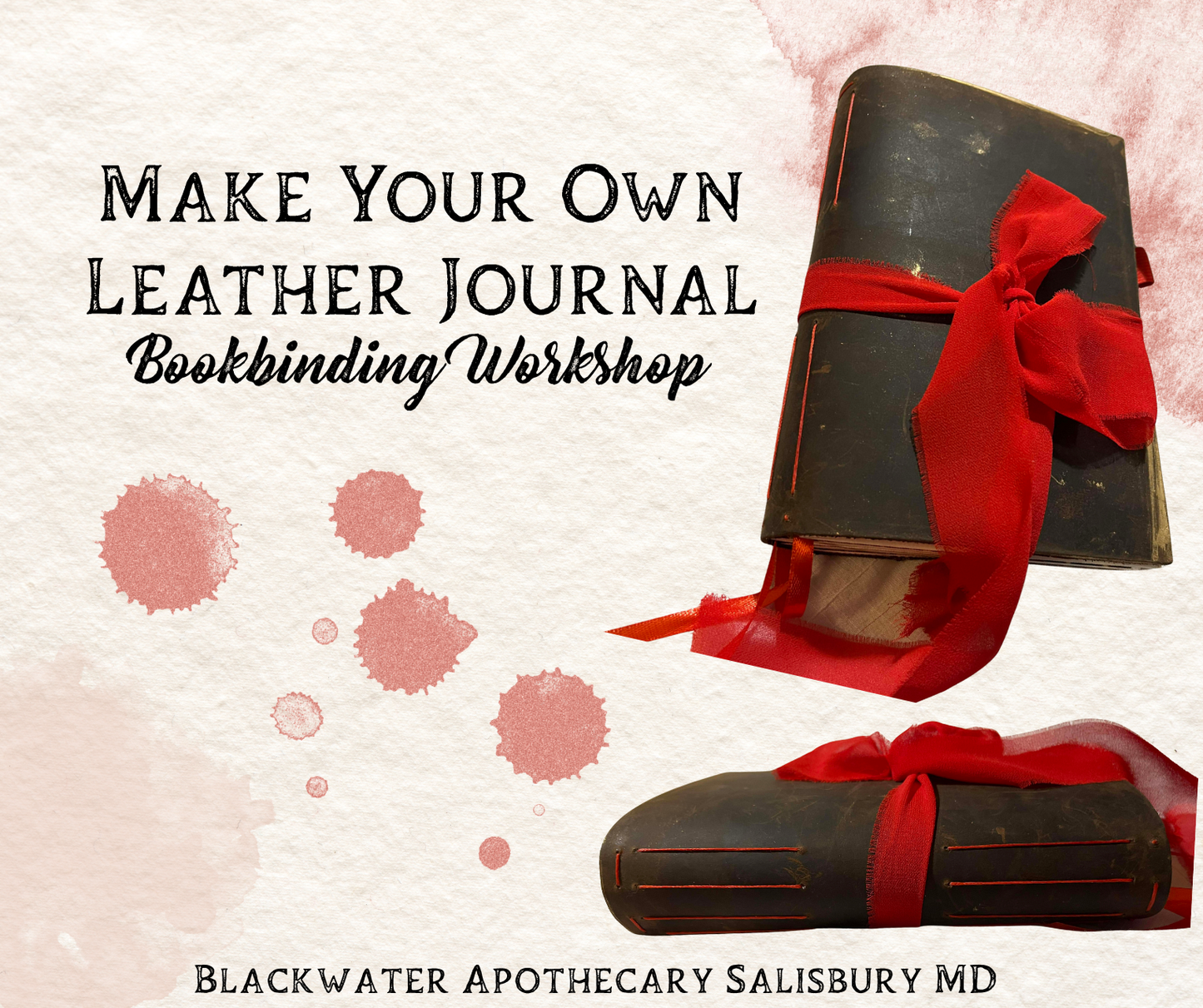 SOLD OUT Make Your Own Leather Journal - Book Binding Workshop - Sat Jan 24th 2pm