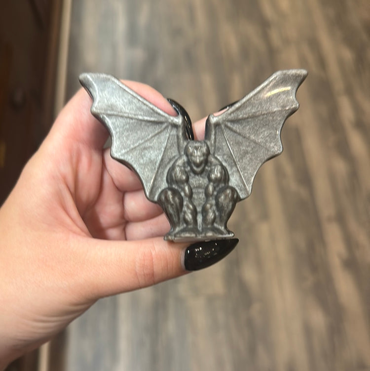 Gold & Silver Sheen Obsidian Gargoyles