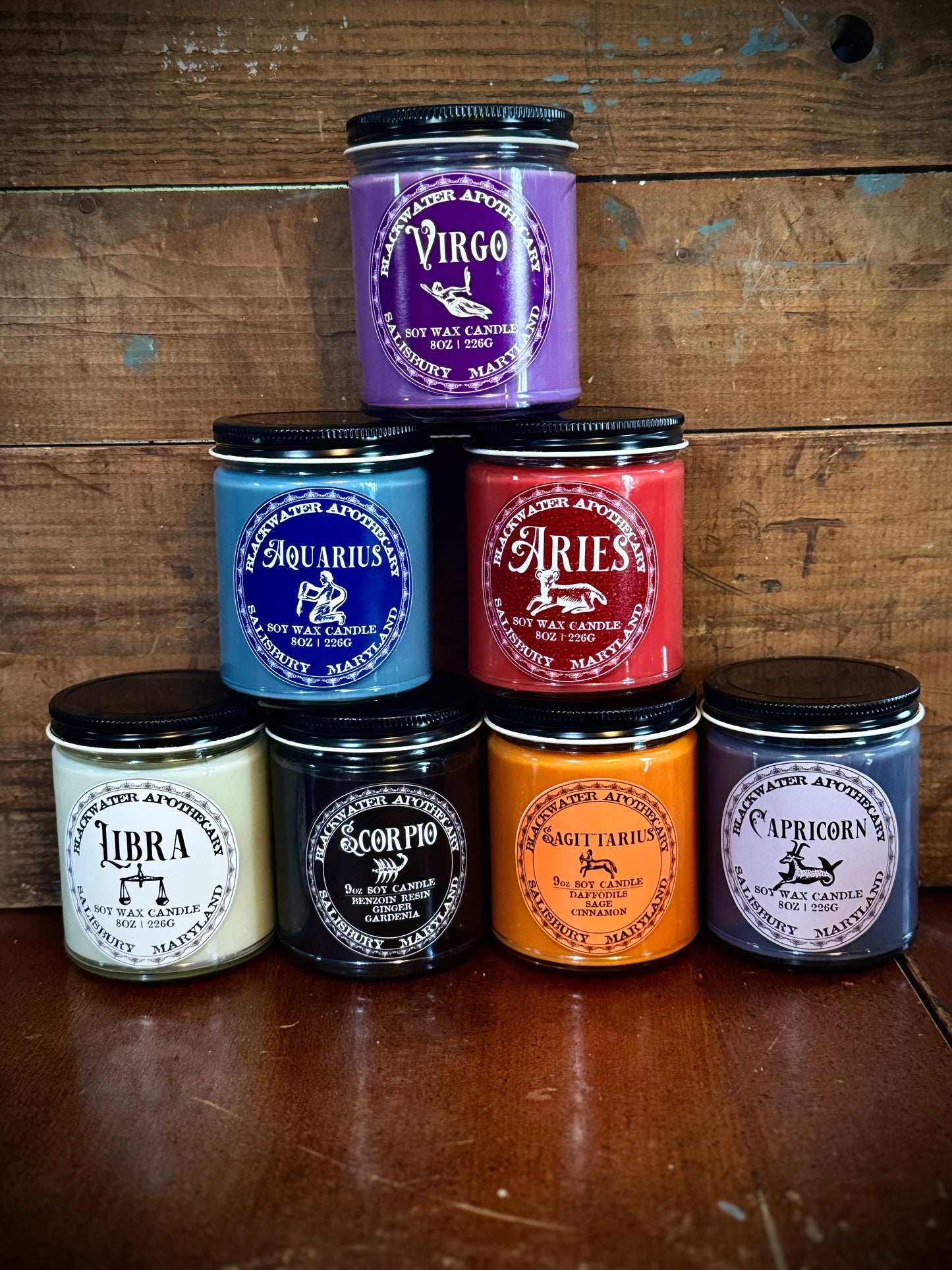 Wholesale - Zodiac Candles - 9oz Amber Glass