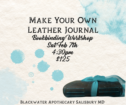 Make Your Own Leather Journal - Book Binding Workshop - Sat February 7th 4:30pm