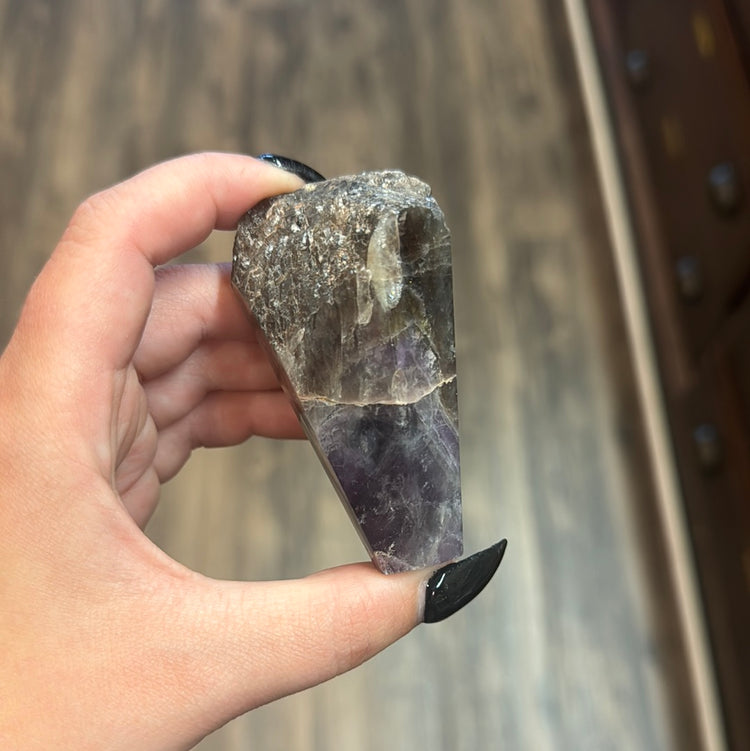 Half Polished Half Rough Amethyst Wand