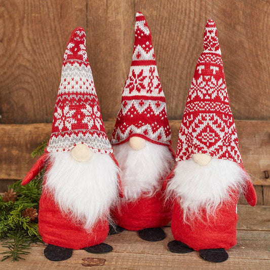 12" Red Winter Time Gnome