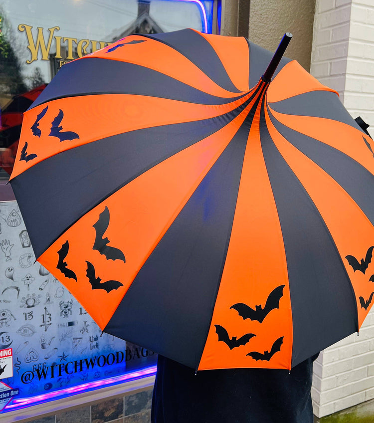 Orange Flying Bats Umbrella