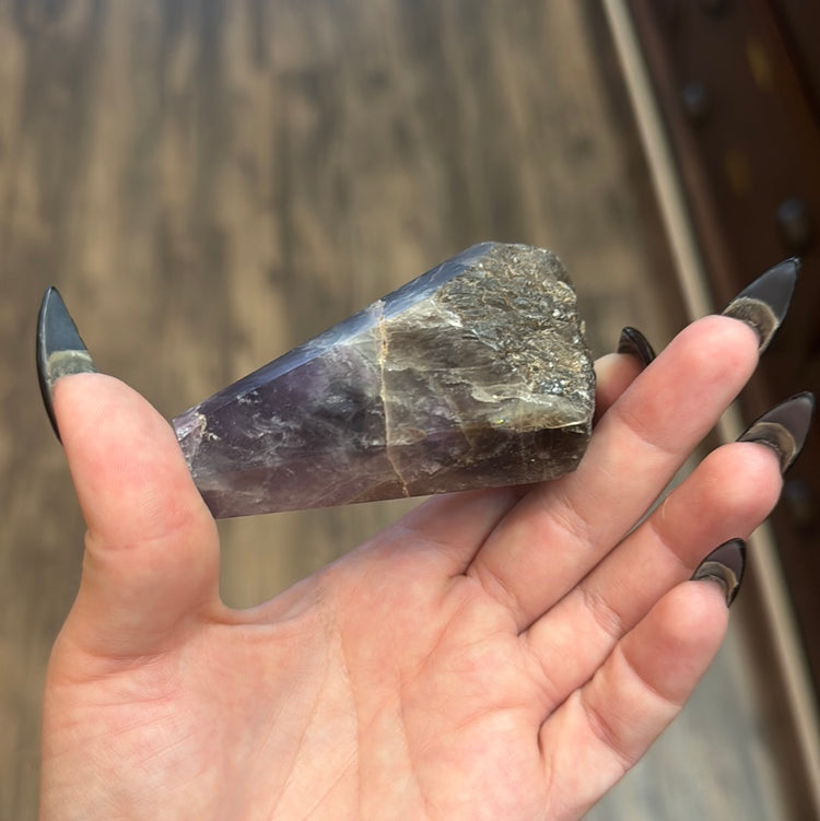 Half Polished Half Rough Amethyst Wand