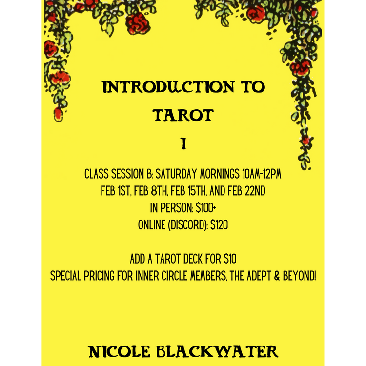 Introduction to Tarot 1 with Nicole Saturday Mornings - 4 Session Class - January-February 2025 (Copy)