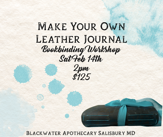 Make Your Own Leather Journal - Book Binding Workshop - Sat February 14th 2pm
