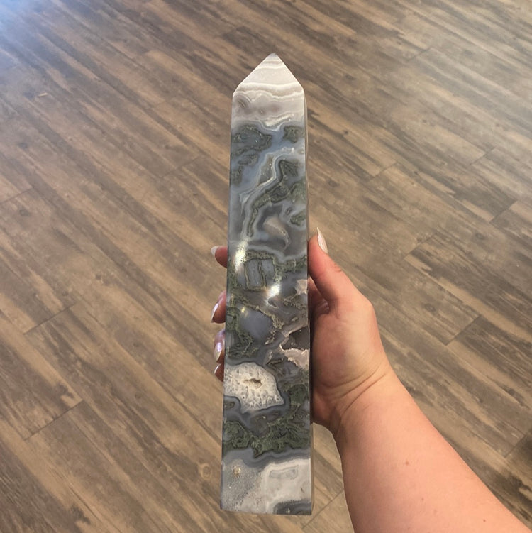 Moss Agate Tower - Large