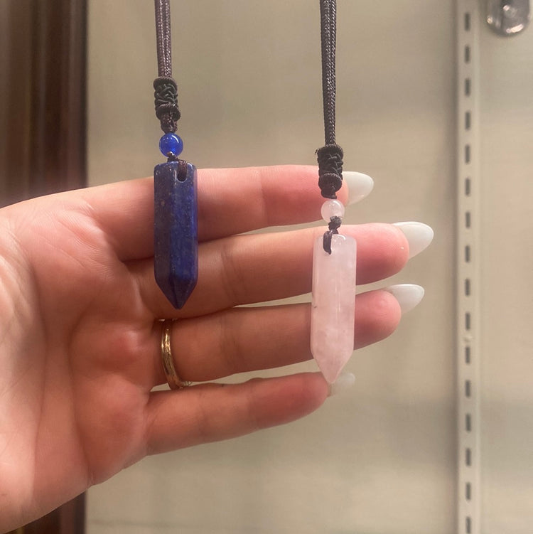 Crystal Pendulums on Cloth Chain