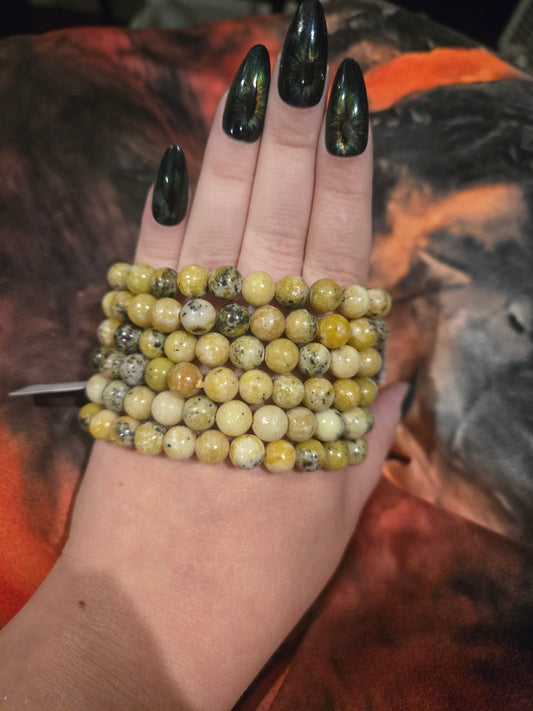 Crystal  Bracelet -  Serpentine (Yellow Turquoise)