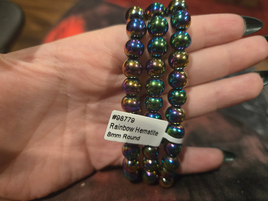 Crystal  Bracelet - Rainbow Hematite