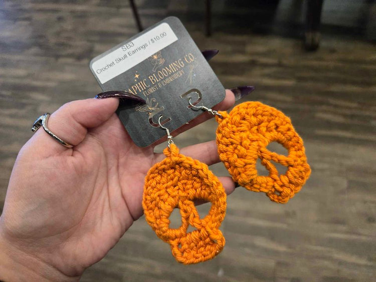 Crochet Skull Earrings