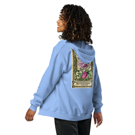 Light Blue Flowers - Unisex heavy blend zip hoodie