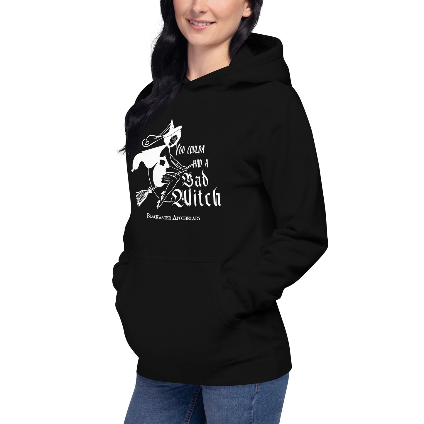 Coulda Had a Bad Witch II - Black & White Unisex Hoodie