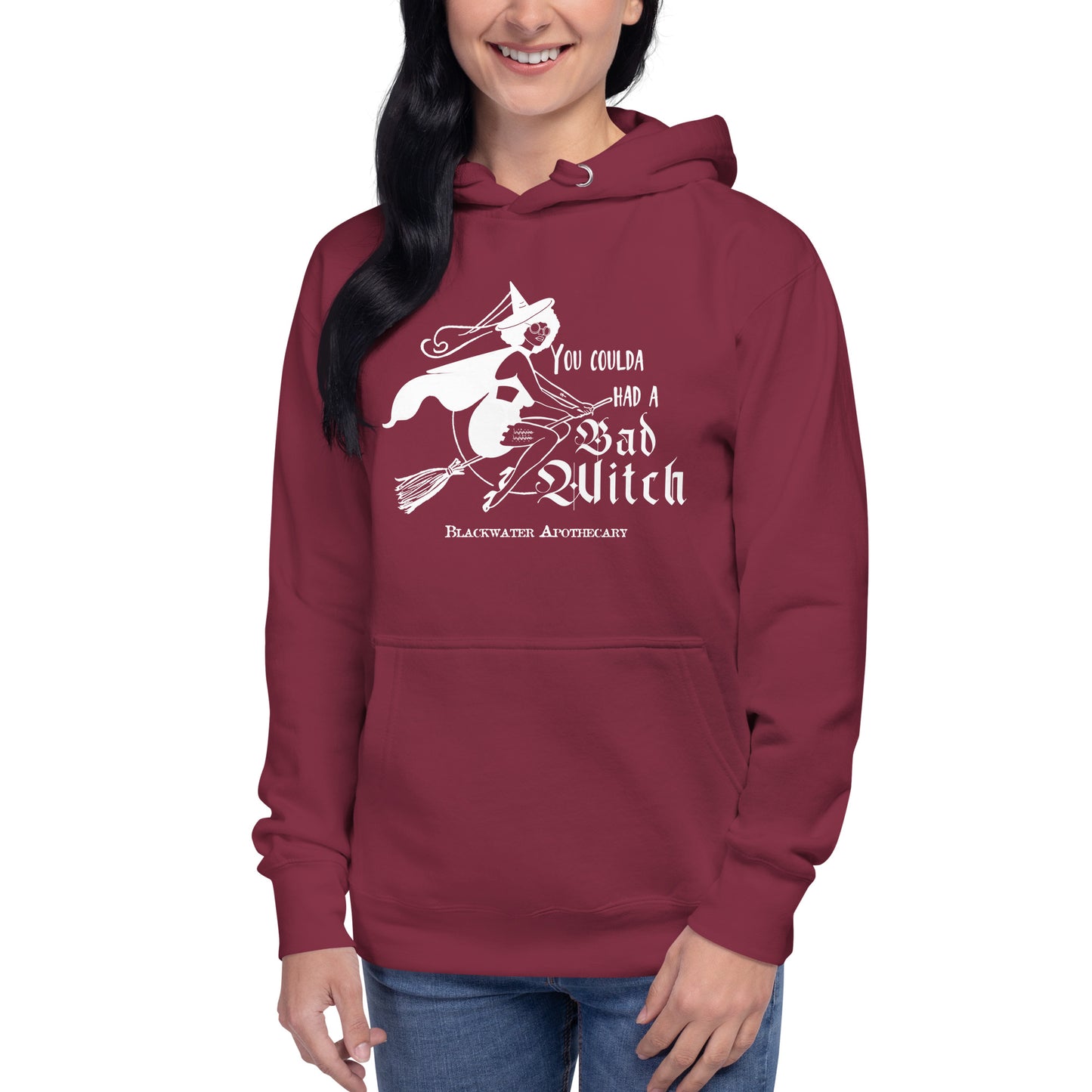 Coulda Had a Bad Witch II - Black & White Unisex Hoodie