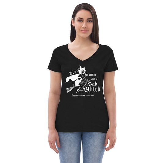 Coulda Had A Bad Witch II - Black & White Women’s recycled v-neck t-shirt