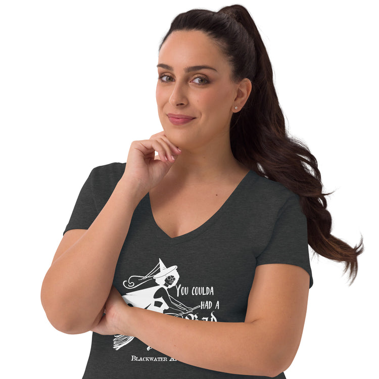 Coulda Had A Bad Witch II - Black & White Women’s recycled v-neck t-shirt