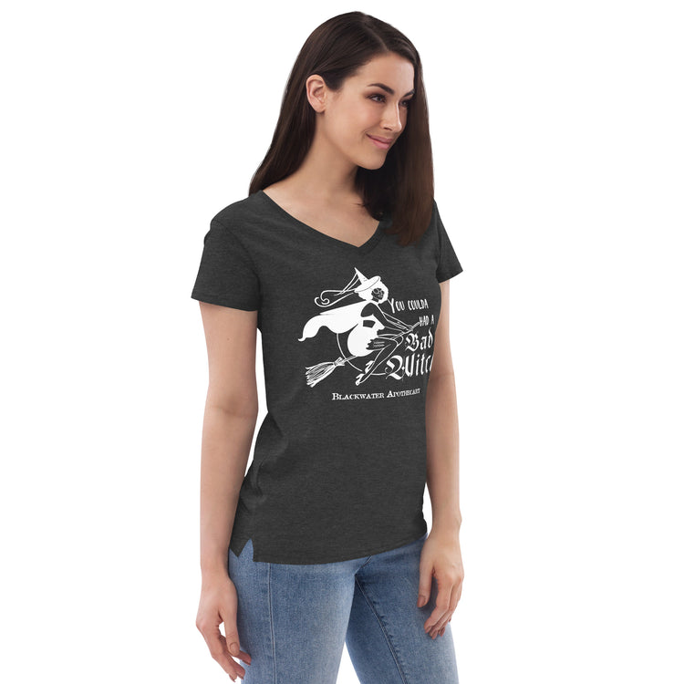 Coulda Had A Bad Witch II - Black & White Women’s recycled v-neck t-shirt